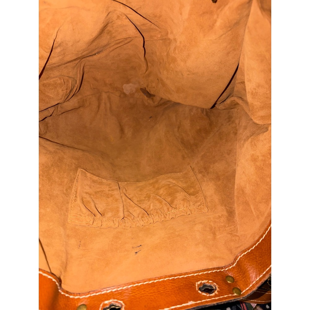 Patricia Nash Brown Leather Classic Studded Double Handle Tote Bag - Picture 8 of 9
